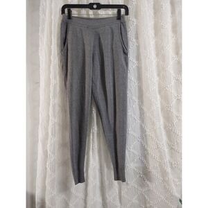 MarlaWynne Womens XS Gray Knit Jogger Pants Elastic Waist Tapered Leg Loungewear